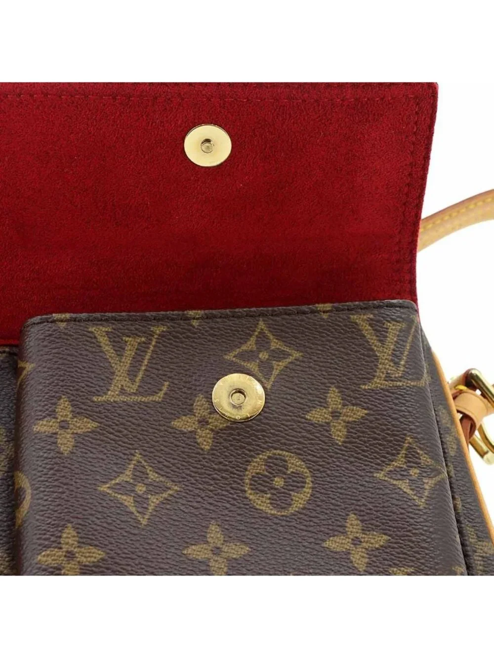 Louis Vuitton Monogram Viva Cite MM Shoulder Bag Brown Gold